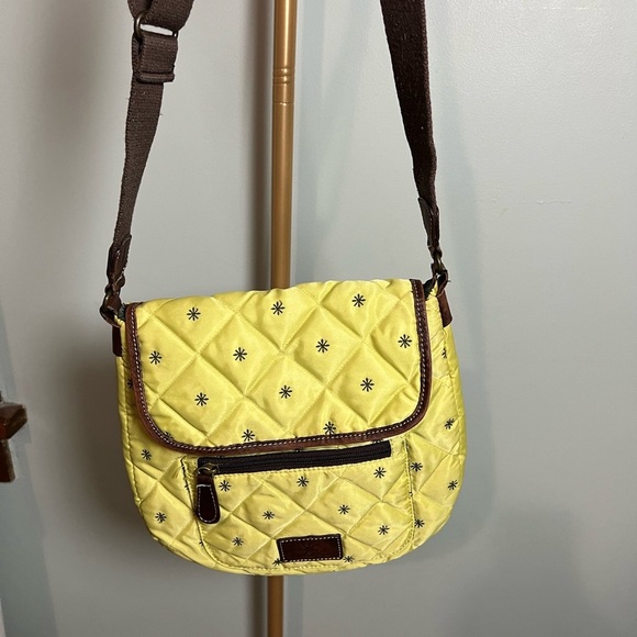 Eddie Bauer Quilted Green and Brown Crossbody Bag with Adjustable Strap - Picture 4 of 5